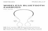 WIRELESS BLUETOOTH EARBUDS - Macally · 2020-03-17 · WIRELESS BLUETOOTH EARBUDS. GB USER GUIDE 1 About this guide Before you start using the Macally MBTBUDS, be sure to read this