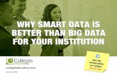 WHY SMART DATA IS BETTER THAN BIG DATA FOR ......WHY SMART DATA IS BETTER THAN BIG DATA FOR YOUR INSTITUTION collegiseducation.com July 16, 2015 Join the conversation # on Twitter: