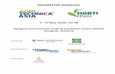 EXHIBITOR MANUAL - AGRITECHNICA ASIA...Exhibitor registration Wed 6 May, 2020 10.00 – 17.00 hrs. Move-in of standard booth exhibitor 10.00 – 22.00 hrs. Note: The over time cost