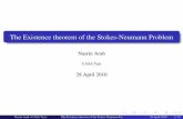 The Existence theorem of the Stokes-Neumann Problem · 2010-04-28 · Nasrin Arab (CASA Tu/e) The Existence theorem of the Stokes-Neumann Problem 28 April 2010 6 / 21. Outline 1 Review