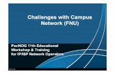 Challenges with Campus Network (FNU) - PacNOG · • UltraSurf . Challenges with Current Network Managing and Maintaining Security Network Application FNU Network . Network Based
