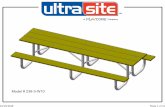 Model # 238-3-W10 · 238-3-W10 10’ PORTABLE PICNIC TABLE WALK-THROUGH DESIGN WITH 3 LEGS Top & Seats: Pressure Treated - 2" x 4" No. 1 Southern Yellow Pine pressure treated lumber.
