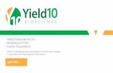 Yield10 Bioscience, Inc. - Agricultural Bioscience Company · VP Research & CSO Previously VP of Research and Biotechnology at the Company with over 20 years of experience and industry