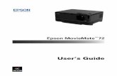 Epson MovieMate 72 User's Guide - ProjectorCentralEpson provides these replacement parts and optional accessories for the Epson MovieMate: You can purchase accessories from an Epson