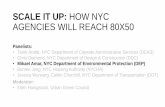 SCALE IT UP: HOW NYC AGENCIES WILL REACH 80X50...• 7000 miles of water mains, 2000 square-mile watershed •1.3 billion gpd of wastewater and stormwater treated • 7500 miles of