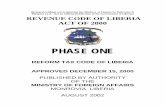 #22891445 v1 - Revenue code of Liberia Act of 2000 …...CHAPTER 1. GENERAL PROVISIONS 1 Subchapter A. General Provisions 1 Section 1. Matters Regulated By Revnue Code of Liberia 1