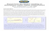 Report from the NDACC meeting on atmospheric water vapour ...€¦ · Presentation by Holger Vömel: Water vapour observations in the upper troposphere and lower strato-sphere (presented