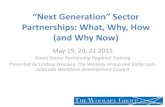 Partnerships: What, Why, How (and Why Now)...Partnerships: What, Why, How (and Why Now) May 19, 20, 21 2015 Illinois Sector Partnership Regional Training Presented by Lindsey Woolsey,