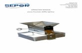 Jones Precision Riffle Splitter...collection pan is placed beneath the riffles on each side of the splitter. Pour material across the hopper opening, distributing it in a even manner