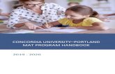 CONCORDIA U NIVERSITY PORTLAND MAT PROGRAM HANDBOOK · MAT 506 – Planning & Instruction - Secondary (3 Credits) This course is designed to equip secondary education candidates with