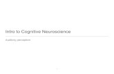 Intro to Cognitive Neuroscience - MIT …...Intro to Cognitive Neuroscience Auditory perception 1 What is sound? • A pattern of local increases or decreases in air pressure (usually