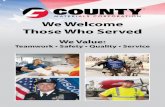 We Welcome Those Who Served - County Materials · Patriot K9s is devoted to helping disabled veterans and shelter dogs get a second chance at life. Patriot K9s has created more than