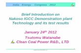Brief Introduction on Nakoso IGCC Demonstration plant ...€¦ · Title: Brief Introduction on Nakoso IGCC Demonstration plant Technology and its Author: Subject
