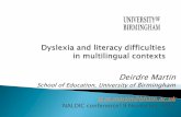The national subject association for EAL - NALDIC - Dyslexia and … · 2015-10-27 · Build up EAL language skills: eg. polysemy EAL language skills for curriculum literacy language