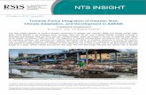 Towards Policy Integration of Disaster Risk, Climate Adaptation, … · 2017-01-06 · NTS Insight, no. IN17-01, January 2017 Towards Policy Integration of Disaster Risk, Climate