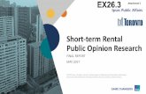 Short-term Rental Public Opinion Research · 2017-06-12 · • On average, Airbnb hosts report having rented out their property 3.1 times in the past 12 months. The highest proportion