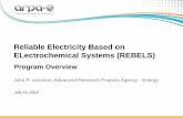 Reliable Electricity Based on ELectrochemical Systems (REBELS) · 2017-06-06 · Reliable Electricity Based on ELectrochemical Systems (REBELS) John P. Lemmon, Advanced Research Projects