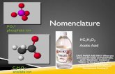 Nomenclature - Weeblykarenhilliard.weebly.com/uploads/1/6/3/5/16353128/nomenclature.pdf · Nomenclature PO 4 3-phosphate ion C 2 H 3 O 2-acetate ion HC 2 H 3 O 2 Acetic Acid SAVE