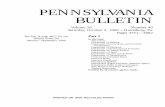 Pennsylvania Code & Bulletin · 2001-06-21 · PENNSYLVANIA BULLETIN Volume 26 Number 40 Saturday, October 5, 1996 • Harrisburg, Pa. Pages 4751—4882 See Part II page 4827 for