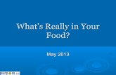 What's Really in Your Food? · 2019-05-07 · 7 Optimal Health Maximize Put in what’s needed for your unique body Raw materials your body needs to function and heal Oxygen, Water,