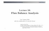 CSB lecture 10 flux balance analysis€¦ · Text from: E. Klipp, Systems Biology in Practice, 2005. Computational Systems Biology 13 Flux Balance Analysis – FBA • The stochiometric