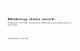 Making data work - Archive...Working hours in England are significantly higher than other countries (TALIS 2013) and the Teacher Workload Survey 2016 shows that teachers still work
