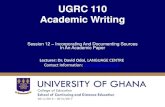 UGRC 110 Academic Writing - WordPress.com · 2017-09-20 · College of Education School of Continuing and Distance Education 2014/2015 – 2016/2017 UGRC 110 Academic Writing Session