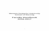Faculty Handbook 2016-2017 - WKUSON Faculty Meetings 4.01 Regular meetings Regular meetings of the SON shall be held at least once a semester on a date and time set by the Director