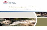 Returning environmental flows to the Snowy River · An overview of water recovery, management and delivery of increased flows Above target water Above target water is the water available