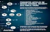 NNSAmstr [Converted]WA National Nuclear Security Administration PROHIBITED ARTICLES ON NEVADA SECURITY SITE PUBLIC TOURS The following items are prohibited on the Nevada National ...