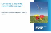 Creating a leading renewables Renewables capacity split by technology1 Renewables capacity split by