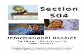 Section 504 Handbook - nwaea.org€¦ · Section 504!! InformationalBooklet+ forParents,+Educators+and+ Administrators+ + Intendedforgeneralawarenessandguidance,n ot+necessarily+reflective+