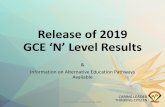 Release of 2019 GCE ‘N’ Level Results · 2019-12-20 · the GCE O-Level examination results. Option 2: Start DPP in January first. Upon notification of eligibility for PFP, apply