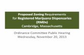 Proposed Zoning Requirements for Registered Marijuana ... · dispenses, or administers marijuana, products containing marijuana, related supplies, or educational materials to registered