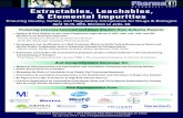 Extractables, Leachables, & Elemental ImpuritiesTuesday, April 19, 2016 8:00 Complimentary Breakfast Morning Workshop 8:30 Industry Group Workshop – BPOG’s Extractable & Leachable