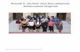 Ronald E. McNair Post-Baccalaureate Achievement Program · University of South arolina TRiO Ronald E. McNair Post- accalaureate Achievement Program 2