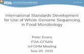 International Standards Development for Use of Whole ......International Standards Development for Use of Whole Genome Sequencing in Food Microbiology. Peter Evans. FDA-CFSAN. InFORM
