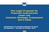 The Legal Proposal for Financial Instruments under the ...enrd.ec.europa.eu/enrd-static/fms/pdf/B13F4136-00E... · of projects > wider spectrum of financial tools for policy delivery
