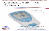 CoaguChek XS - Wilburn Medical USA · The CoaguChek XS Meter 6 A F G B H C D E I A Display B M (Memory) Button C ON-OFF Button D Test Strip Guide Cover E Test Strip Guide F Battery