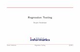 Regression Testing1 Regression Testing Regression testing is applied to code immediately after changes are made. The goal is to assure that the changes have not had unintended consequences