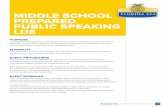 MIDDLE SCHOOL PREPARED PUBLIC SPEAKING LDE€¦ · National FFA Prepared Public Speaking Leadership Development Event should give credit to others where any direct quotes, phrases
