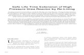 Safe Life Time Extension of High Pressure Urea Reactor by ... · of the Urea Reactor by partially re-lining the reactors during a planned shutdown period. The relin-ing should be