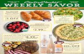Weekly Savor · SUBSCRIBE TO OUR EFOODIE EMAIL TO RECEIVE SUMMER SPECIALS AND SURPRISES IN YOUR INBOX EVERY WEDNESDAY! Weekly Savor. SNACKS & StAPLES HEALTHY LIVING FLORAL Get a nutritional