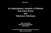 An Experimental Analysis of Diﬀerent Key-Value Stores and … · 2017-03-08 · Key-Value Stores and Relational Databases David Gembalczyk Felix Martin Schuhknecht Jens Dittrich