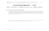 The Atomic Spectrum of Hydrogenphyslabs/manuals/Experiment-14.pdf · The Atomic Spectrum of Hydrogen. 1. Purpose. The purpose of this experiment is to verify the quantum nature of