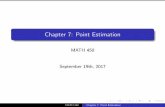 Chapter 7: Point Estimationvucdinh.github.io/Files/lecture07.pdf · Week 1 Chapter 1: Descriptive statistics Week 2 Chapter 6: Statistics and Sampling Distributions Week 4 Chapter