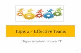 Topic 2 - Effective Teams - WordPress.com · 2015-11-02 · Team Formation (Meredith Belbin) • It is very important that careful consideration should be given to the size of a team.