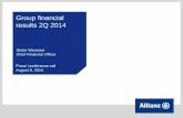 Group financial results 1Q 2014 - Allianz · 2019-12-09 · Group financial results 2Q 2014 – Property-Casualty . 4) Operating profit decreased by EUR 75mn from EUR 23mn in 2Q 13