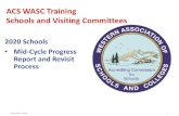 ACS WASC Mid-Cycle and Revisit Training...ACS WASC Training Schools and Visiting Committees 2020 Schools • Mid-Cycle Progress Report and Revisit Process ACS WASC ©2018 1Workshop