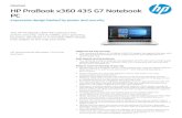 PC HP ProBook x360 435 G7 Notebook · 2020-07-07 · HP ProBook x360 435 G7 Notebook PC Impressive design backed by power and securit y The HP ProBook x360 435 delivers the power,